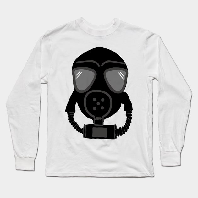 gas mask on grey Long Sleeve T-Shirt by B0red